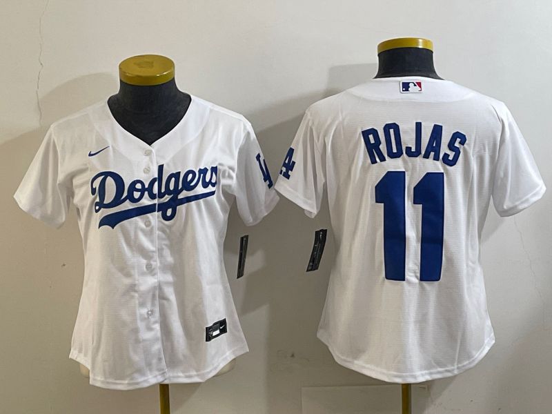 Youth Los Angeles Dodgers 11 Rojas White Game 2024 Nike MLB Jersey style 2